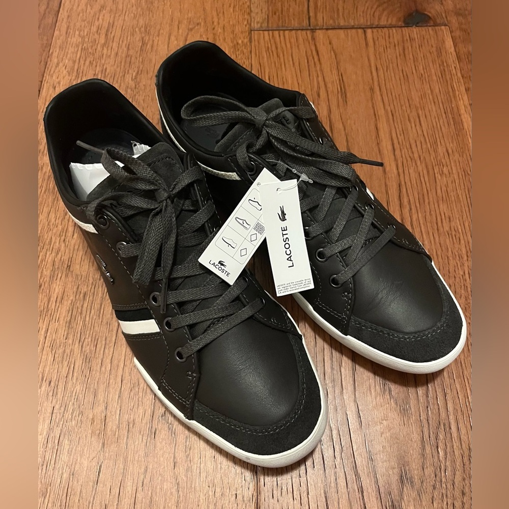 Lacoste Men's Black and White Sneakers